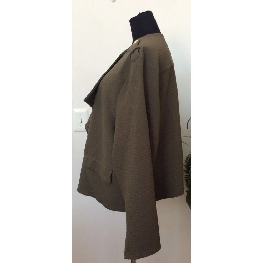 NWT Calvin Klein Women’s Green Polyester Blend Open Jacket Sz 3X, MSRP $129.50‎